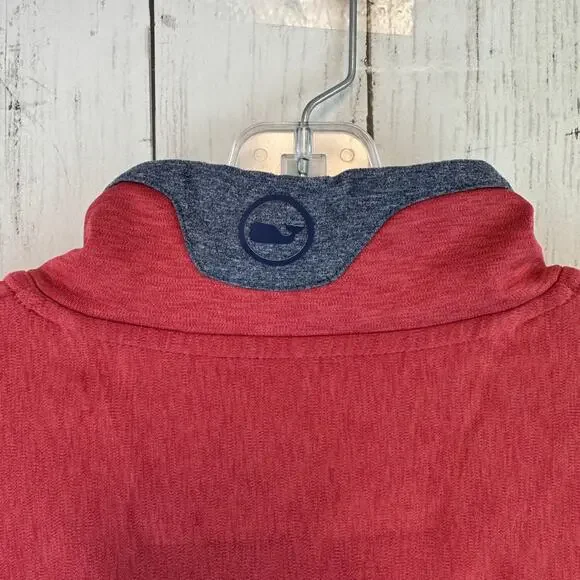 Vineyard Vines Red On-The-Go Shep Golf Pullover Performance 1/4 Zip Size Large - Picture 5 of 11